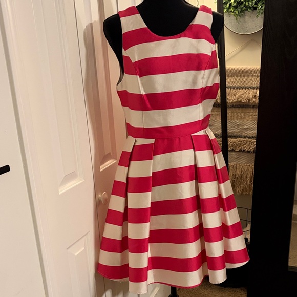 Ark & Co Dresses & Skirts - Ark & Co Pink and White Striped Fit & Flare Dress